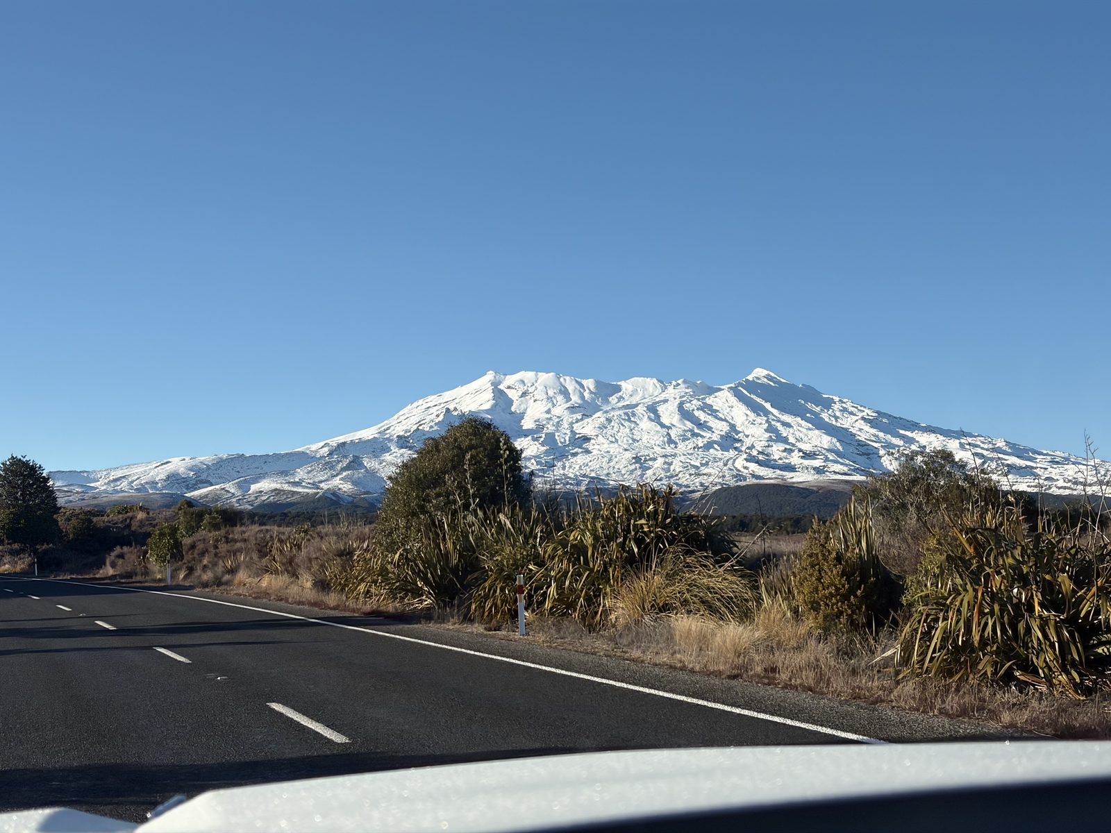 Driving toward the mountain