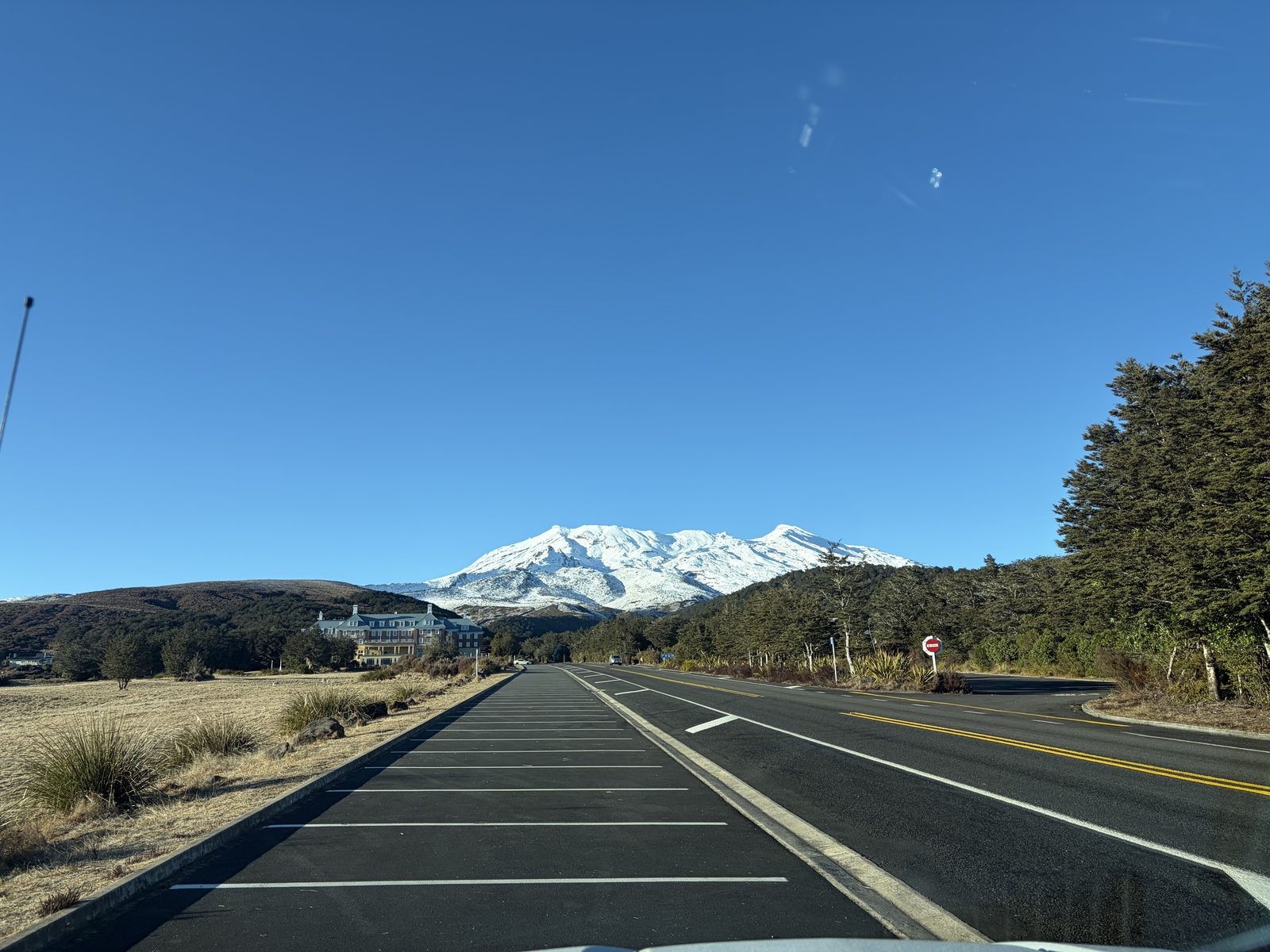 Road toward the Chateau Tongariro