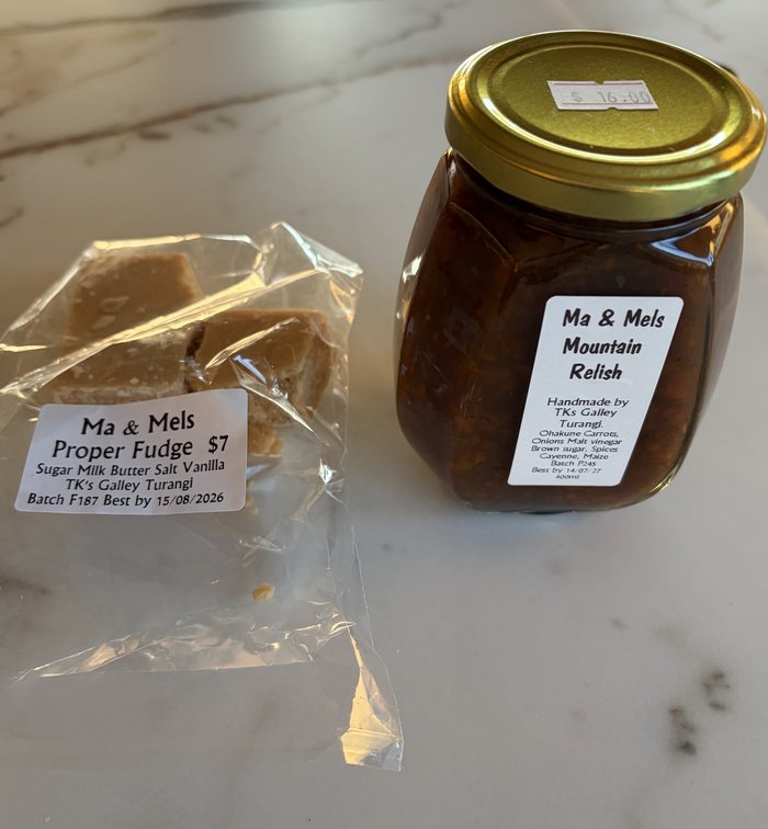 Homemade chutney and fudge from Ma & Mel's
